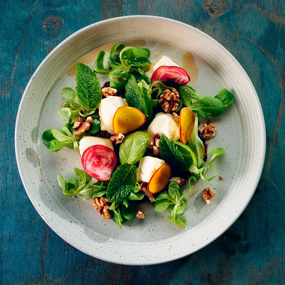 Råraka på rödbeta med getost och sötsur honung