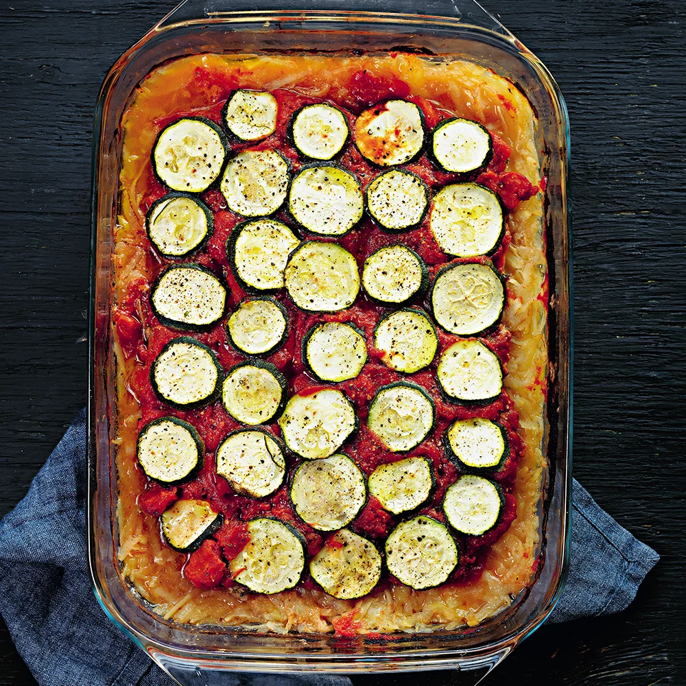 Lammfärslåda med potatis och zucchini