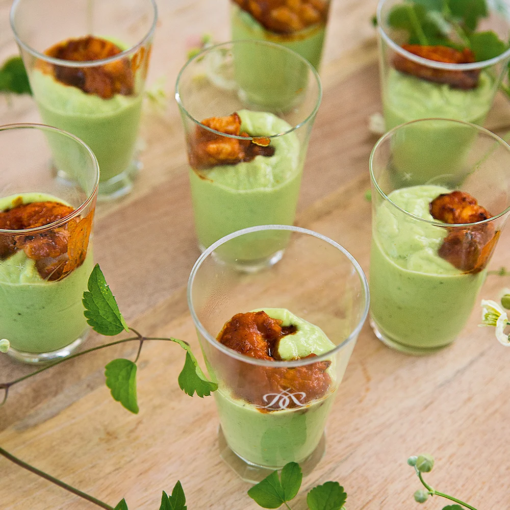 Avokadoshots med gambas